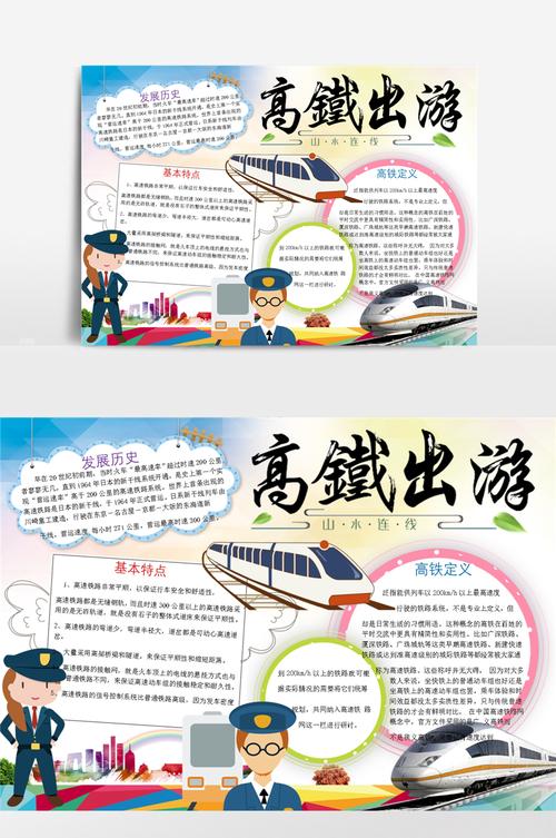 模板觅知网 小报 小学生手抄报 卡通高铁中国铁路之父高速铁路火车