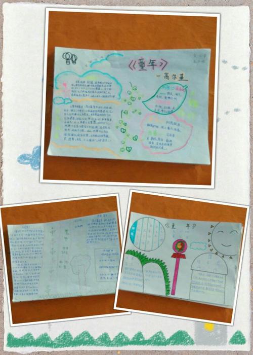 了高尔基的《童年》孩子们将自己读后的感受用手抄报的形式呈现出来