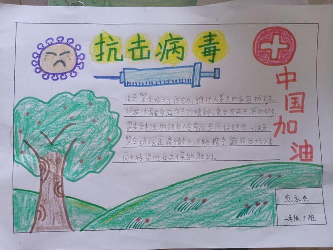 筑牢开学复课防火墙新影街小学全民抗击新冠疫情手抄报比赛一