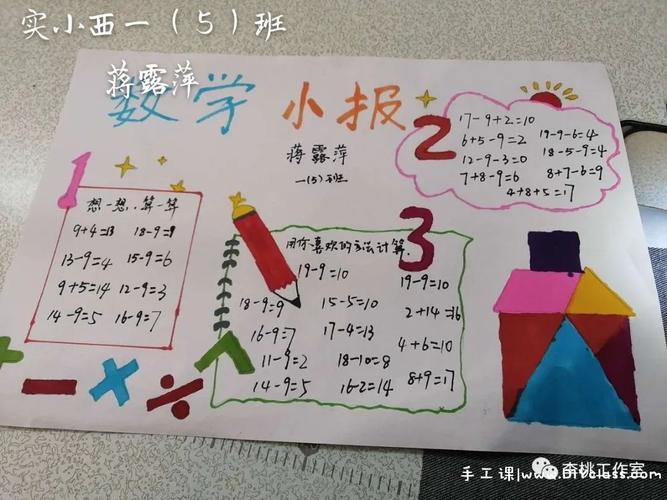 《小手画出心中数学》一一金五小2022年秋季学期一年级数学手抄报让