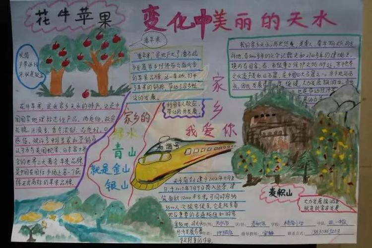 我眼中的脱贫攻坚我眼中的家乡变化麦积区青少年手抄报展示b组快来