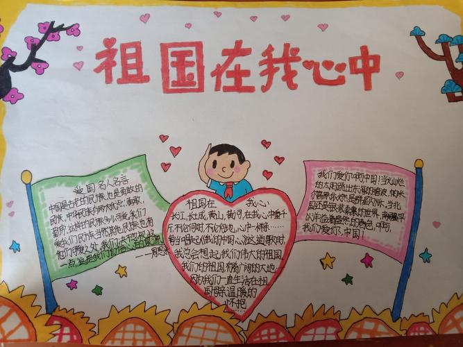 伊宁市第十九小学庆祝新中国成立70周年祖国在我心中 手抄报活动