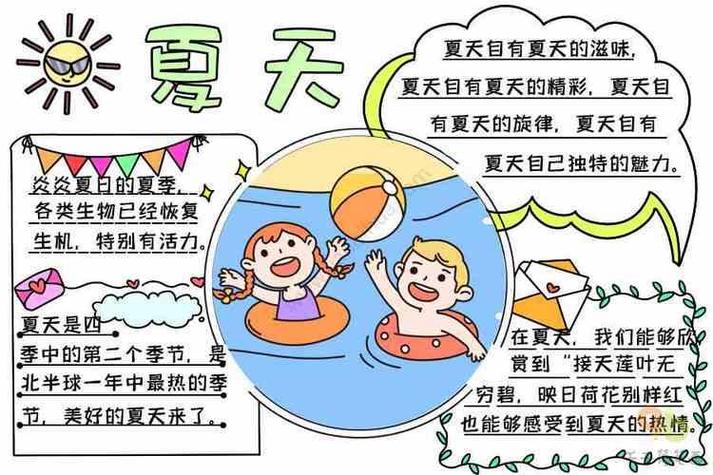 小学生描写夏天的手抄报我爱夏天的手抄报夏天手抄报简单又漂亮夏天手