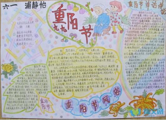 重阳节手抄报简单小学生重阳节手抄报