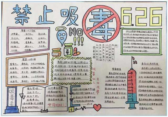 禁毒绘画作品手抄报禁毒手抄报