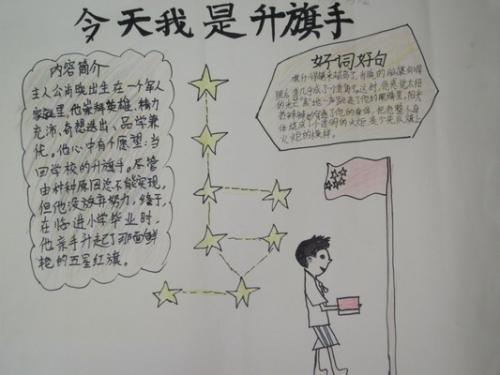 小学一年级手抄报今天我是升旗手小报手抄报我是小书虫手抄报向国旗