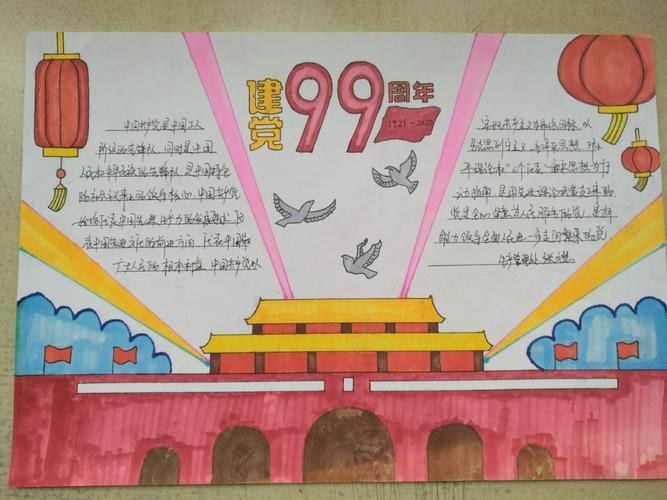 庆祝建党99周年手抄报展