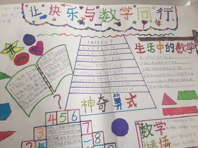 趣味数学手抄报 趣味数学手抄报多彩暑假定鼎门小学数学学科四年级