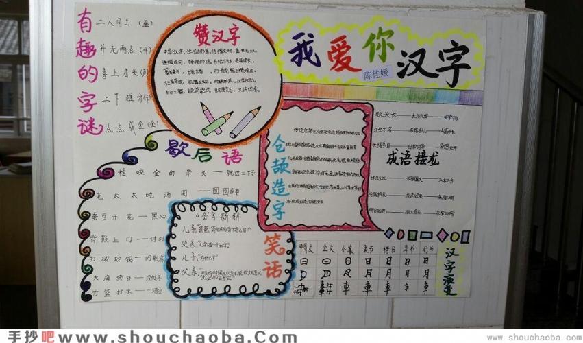 出炉啦语文学习 手抄报 文化手抄报 《一年级我爱汉字手抄报-字相印