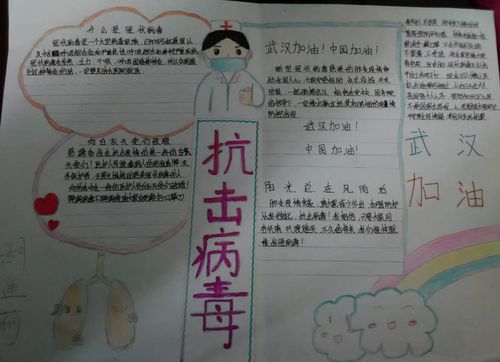 万众一心抗击疫情唐寨中学学生手抄报