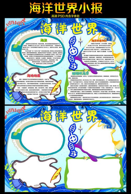 环保海洋科普科技手抄报学习小报