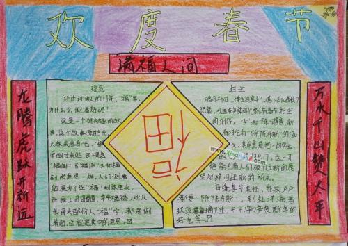 首页 手抄报大全    关于小学四年级欢度春节手抄报图片新年快乐的手