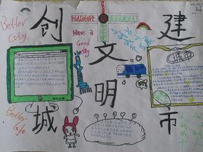 创办文明城市手抄报大全小学生必备创意新颖简单好画