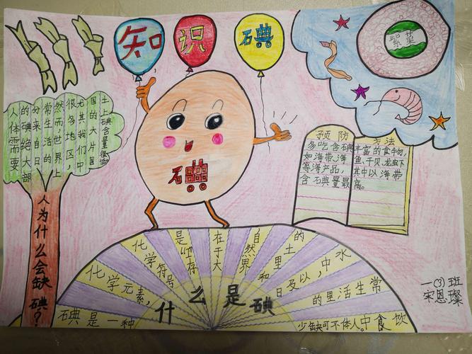 小学一年级3班开展众志成城战疫情 科学补碘保健康主题手抄报活动