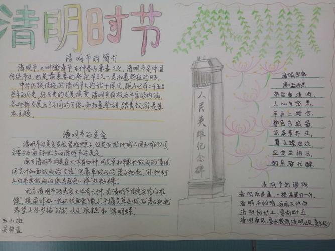 清明祭英烈枫岭头小学开展清明节手抄报评比活动