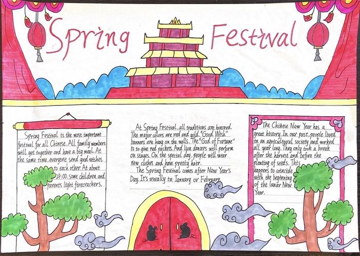 传统节日 弘扬民族文化广昌县第三小学spring festival英语手抄报