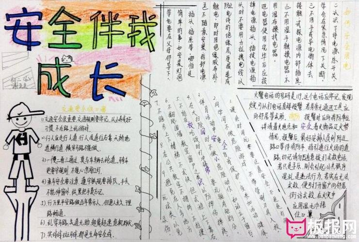 交通安全手抄报图片关于小学生安全知识手抄报-安全在心中安全手抄报