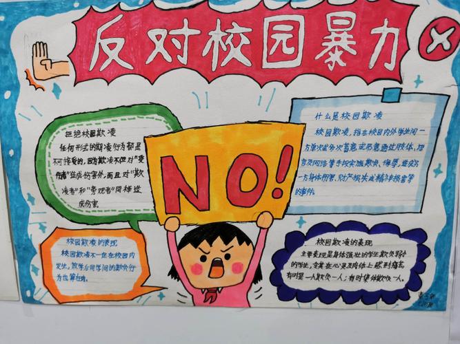 提高安全意识预防校园欺凌秦都中学预防校园欺凌手抄报及黑板