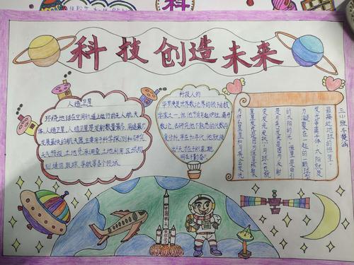 北马路小学三一班《科技创造未来》手抄报集锦