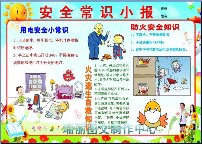 安全常识电子小报成品防火用电知识火灾逃生自救电脑手抄报233