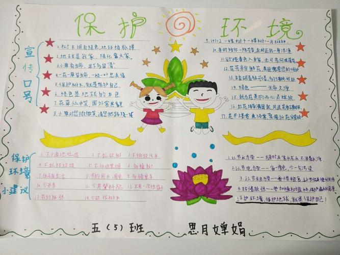 《保护环境手抄报》 乌审旗第二实验小学五5班思月婵娟