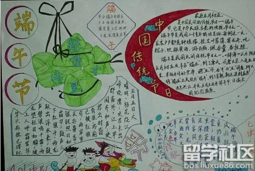 端午节手抄报端午习俗 农历节日手抄报端午节手抄报模板小学生端午