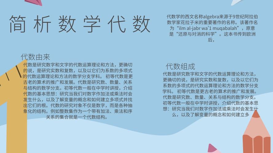 图怪兽手抄报频道提供《简析数学代数小报》在线图片设计制作