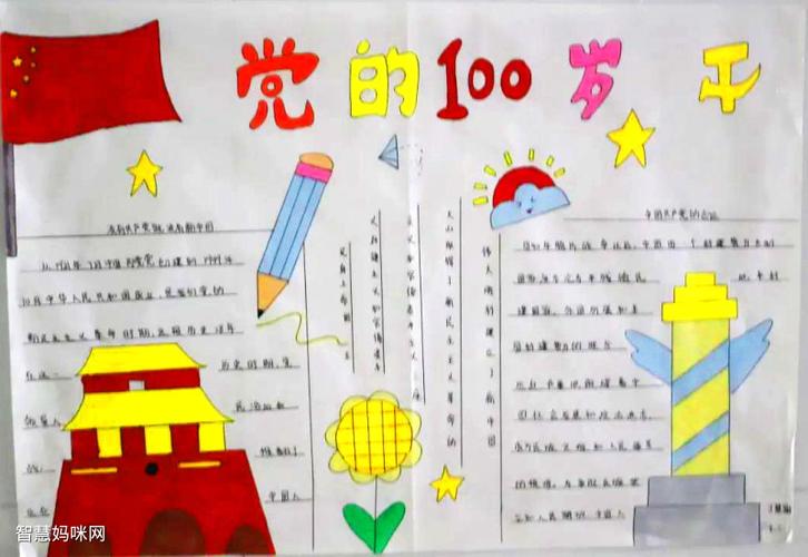 红心向党建党100周年手抄报