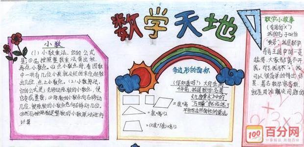 小学四年级数学手抄报资料平面图形 关于数学的手抄报作品欣赏数学手