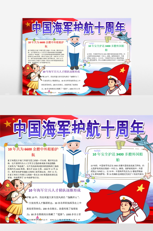 中国海军word手抄报小报模板