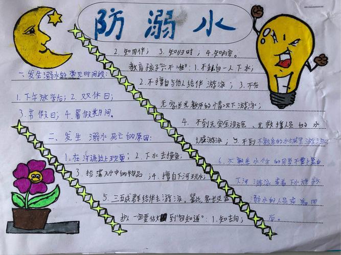 玉斗小学防溺水手抄报