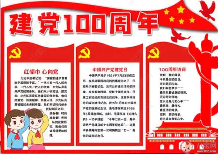 2021建党100周年手抄报图片内容大全2021建党100周年手抄报有意义图片