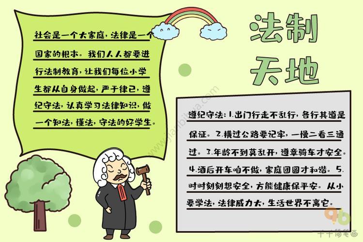 手抄报 一年级法制法制教育手抄报图片校园安全生活消防安全手抄报手