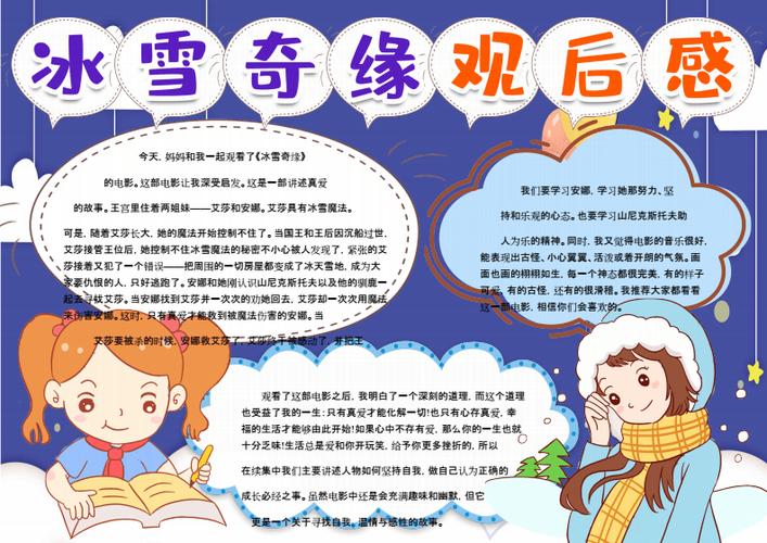 冰雪奇缘观后感小报手抄报模板docx1页