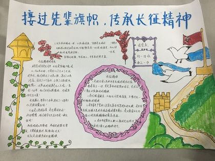 接过先辈旗帜 传承长征精神记初2019届学生积极参加历史手抄报