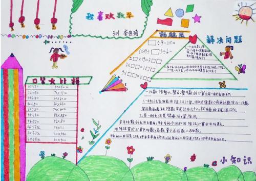 四年级下册数学第一单元手抄报资料小学生数学手抄报