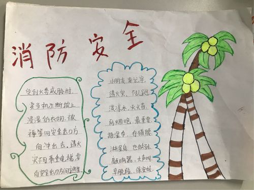 濮阳市开德小学二6班消防安全平安校园手抄报展示