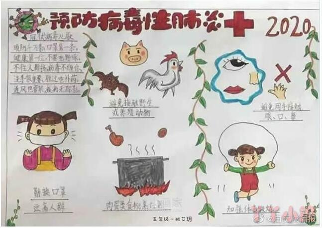 小学生抗击病毒手抄报怎么画简单又漂亮一等奖