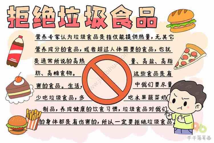 拒绝垃圾食品手抄报图片最新拒绝垃圾食品手抄报