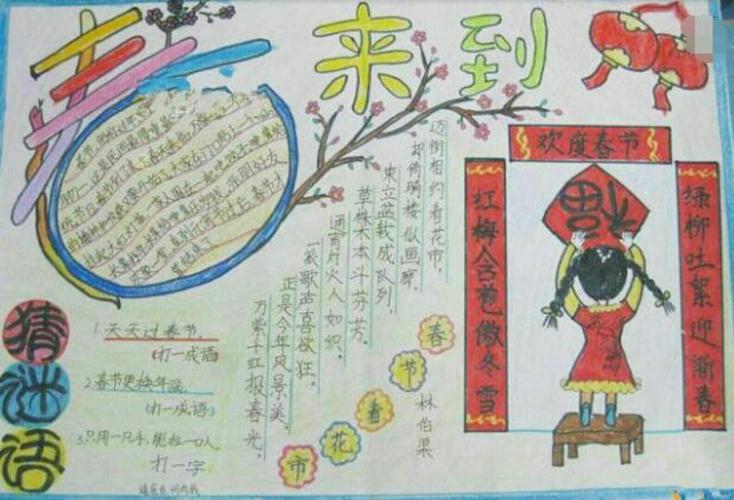 光智中学1706班品味中国年绘画和手抄报展示 福到了