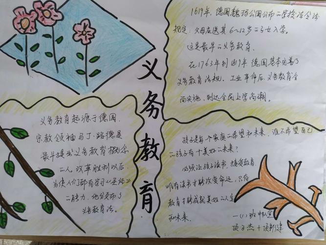 望仙小学开展义务教育手抄报制作活动