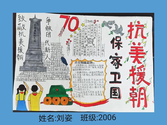 辰溪二中七年级纪念抗美援朝70周年手抄报比赛获奖作品集