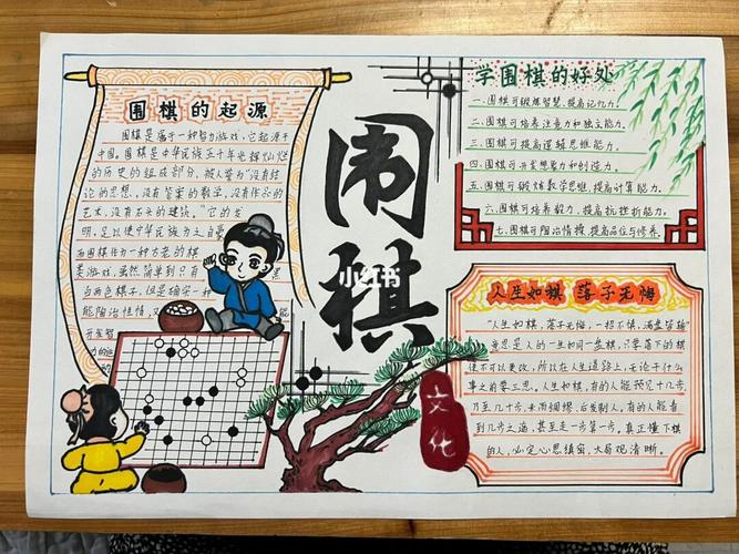 围棋手抄报绘画