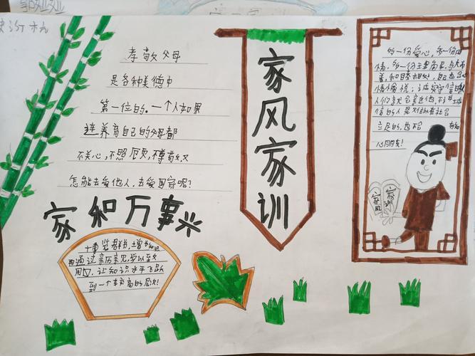 付庄小学优秀家风家训手抄报