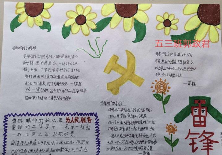 西平罗乡中心学校小学部学雷锋纪念日之手抄报创办活动