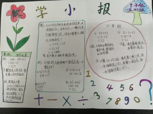 数学之美 美在手中亳州学院附属学校三4班数学手抄报活动