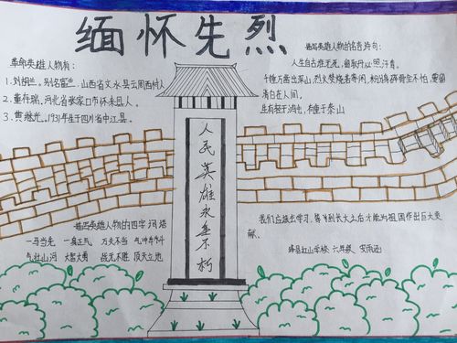 向革命先烈致敬红山六年级三月份手抄报活动