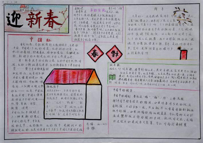 迎春贺年手抄报设计图