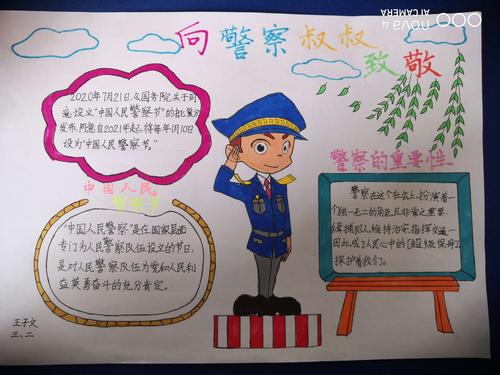 胜利河口第三小学致敬人民警察主题活动之手抄报展评