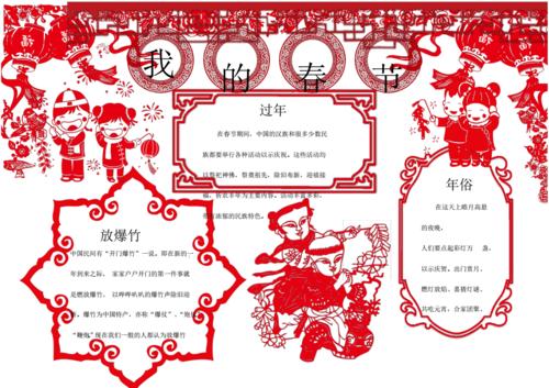 春节剪纸手抄报中国年手抄报pdf1页